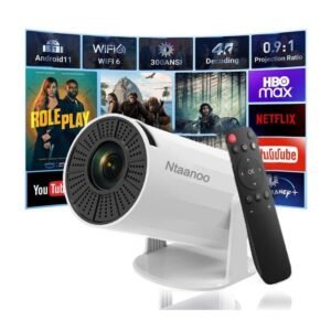 Ntaanoo Mini Projektor 2025 – 4K-támogatású, hordozható WiFi 6 és BT 5.0 okos projektor